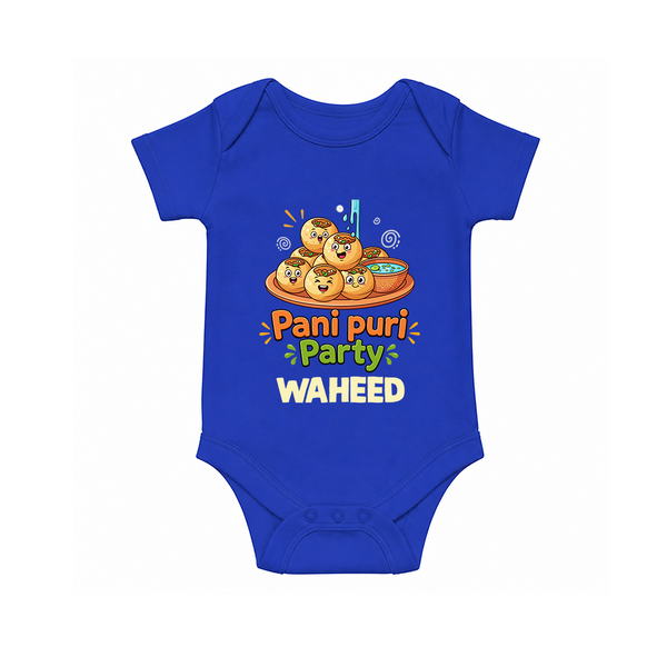 Pani Puri Party Foodie Romper - COBALT BLUE - New Born (Chest 14")