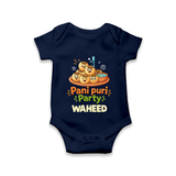 Pani Puri Party Foodie Romper - NAVY BLUE - New Born (Chest 14")