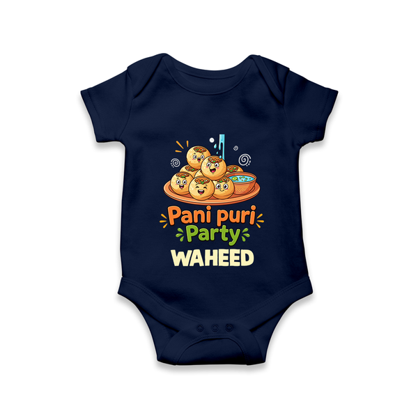 Pani Puri Party Foodie Romper - NAVY BLUE - New Born (Chest 14")