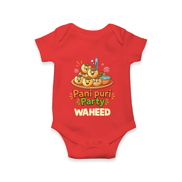 Pani Puri Party Foodie Romper - RED - New Born (Chest 14")