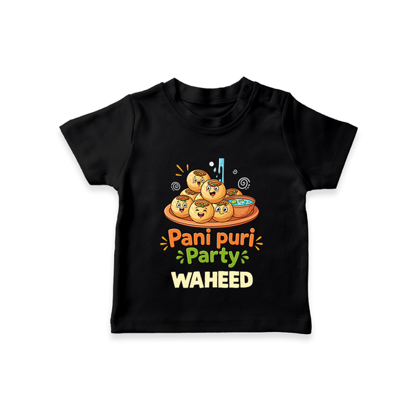 Pani Puri Party Foodie Tshirt - BLACK - 0-5 Months Old (Chest 17")