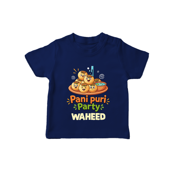 Pani Puri Party Foodie Tshirt - NAVY BLUE - 0-5 Months Old (Chest 17")