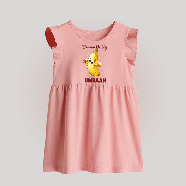 Banana Buddy Fruit Lover Baby Frock - BABY PINK - 0 - 3 Months Old (Chest 17")