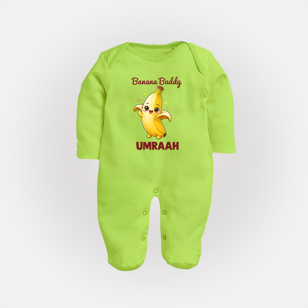 Banana Buddy Fruit Lover Full body suit - LIME GREEN - New Born (Chest 7.5")