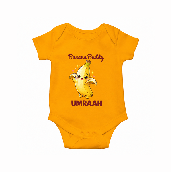 Banana Buddy Fruit Lover Romper - CHROME YELLOW - New Born (Chest 14")