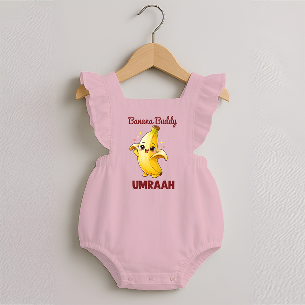 Banana Buddy Fruit Lover Romper Frock - BABY PINK - 0 - 3 Months Old (Chest 19")