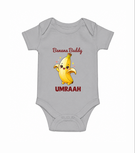 Banana Buddy Fruit Lover Romper - GREY - New Born (Chest 14")