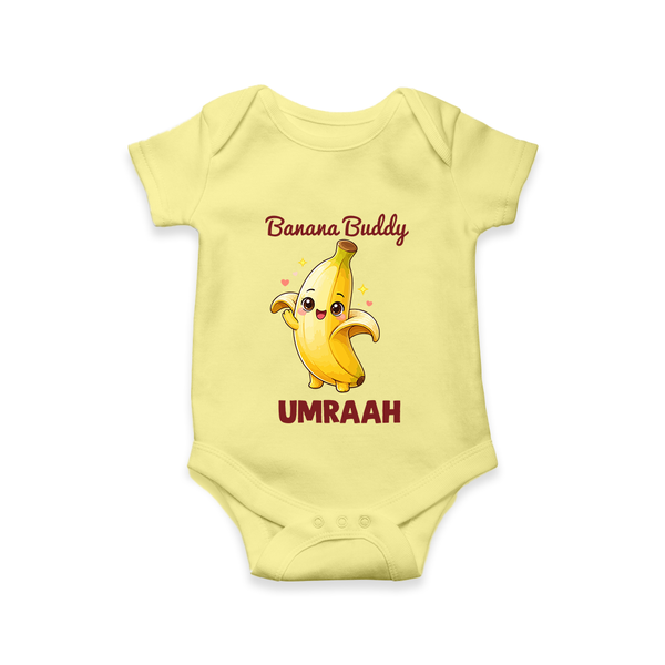 Banana Buddy Fruit Lover Romper - PASTEL YELLOW - New Born (Chest 14")