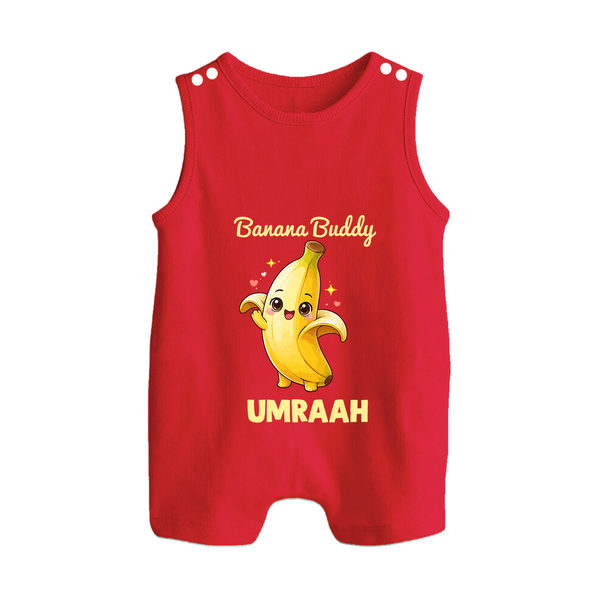 Banana Buddy Fruit Lover Button Romper - RED - New Born (Chest 18")