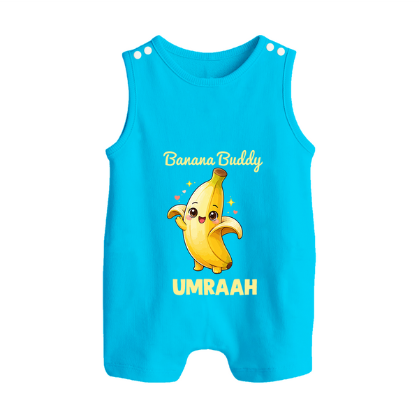 Banana Buddy Fruit Lover Button Romper - SKY BLUE - New Born (Chest 18")