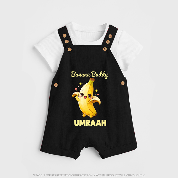 Banana Buddy Fruit Lover Dungaree - BLACK - 0 - 5 Months Old (Chest 18")