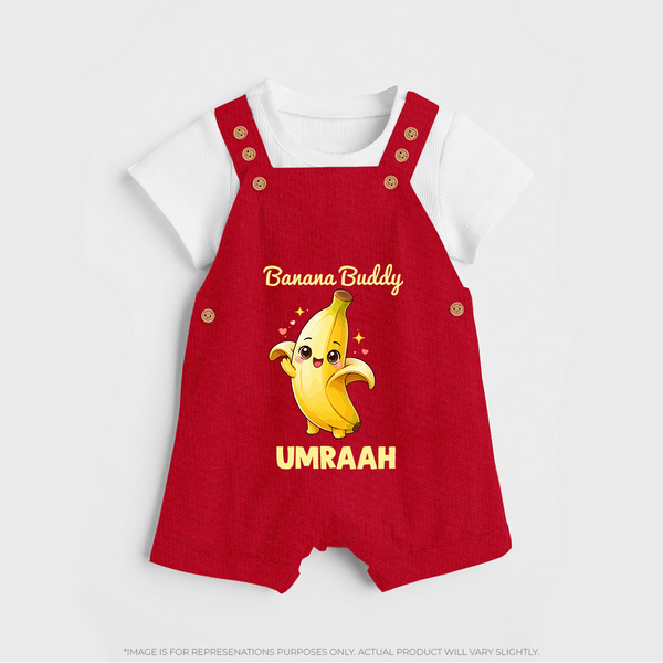 Banana Buddy Fruit Lover Dungaree - RED - 0 - 5 Months Old (Chest 18")