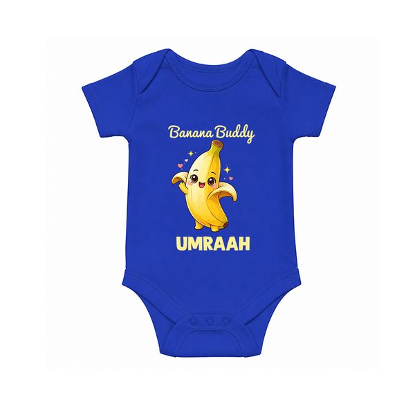Banana Buddy Fruit Lover Romper - COBALT BLUE - New Born (Chest 14")
