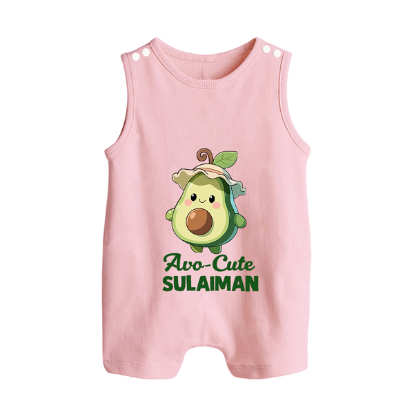 Avo-Cute Avocado Lover Button Romper - BABY PINK - New Born (Chest 18")