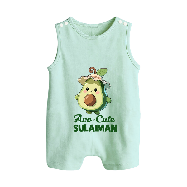 Avo-Cute Avocado Lover Button Romper - MINT GREEN - New Born (Chest 18")