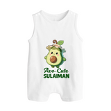 Avo-Cute Avocado Lover Button Romper - WHITE - New Born (Chest 18")