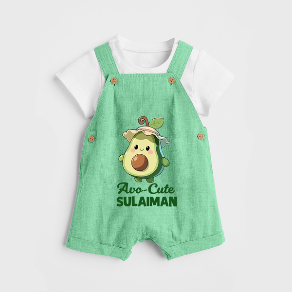 Avo-Cute Avocado Lover Dungaree - GREEN - 0 - 5 Months Old (Chest 18")