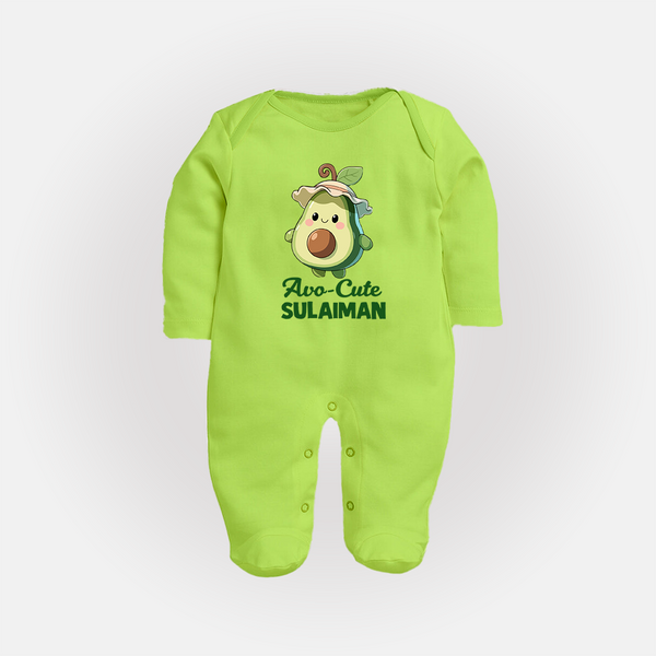Avo-Cute Avocado Lover Full body suit - LIME GREEN - New Born (Chest 7.5")