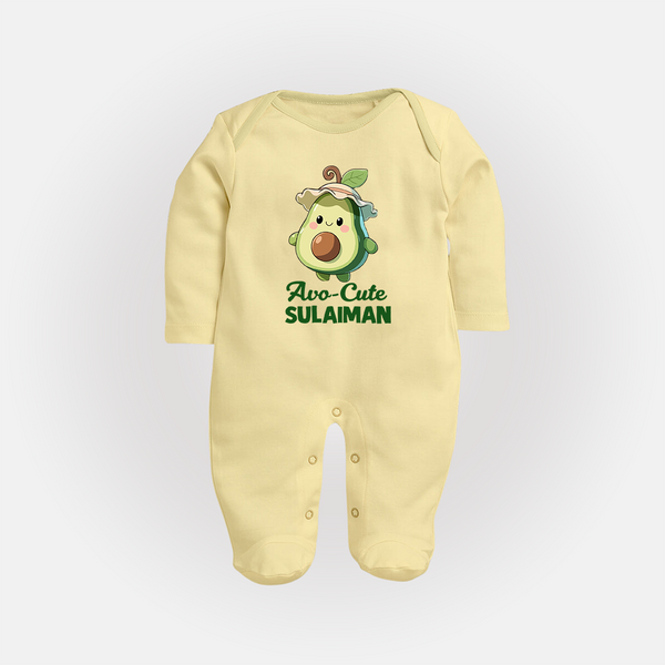 Avo-Cute Avocado Lover Full body suit - PASTEL YELLOW - New Born (Chest 7.5")