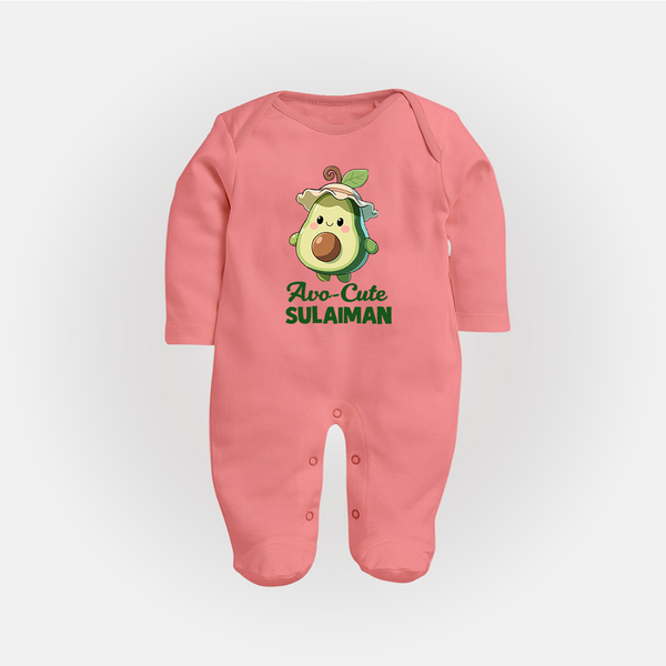 Avo-Cute Avocado Lover Full body suit - PEACH - New Born (Chest 7.5")