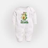 Avo-Cute Avocado Lover Full body suit - WHITE - New Born (Chest 7.5")