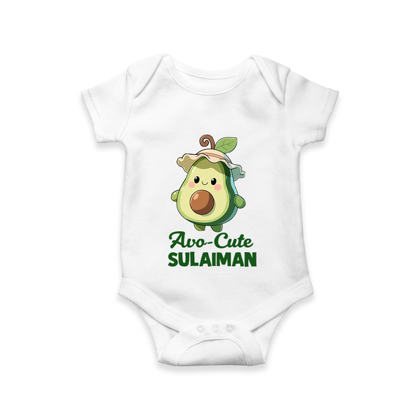 Avo-Cute Avocado Lover Romper - WHITE - New Born (Chest 14")