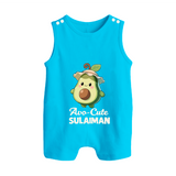 Avo-Cute Avocado Lover Button Romper - SKY BLUE - New Born (Chest 18")