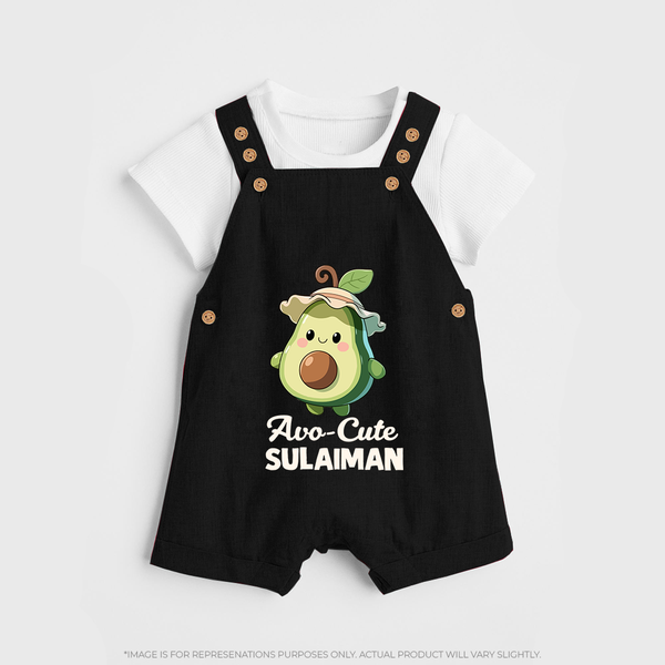 Avo-Cute Avocado Lover Dungaree - BLACK - 0 - 5 Months Old (Chest 18")