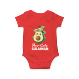Avo-Cute Avocado Lover Romper - RED - New Born (Chest 14")