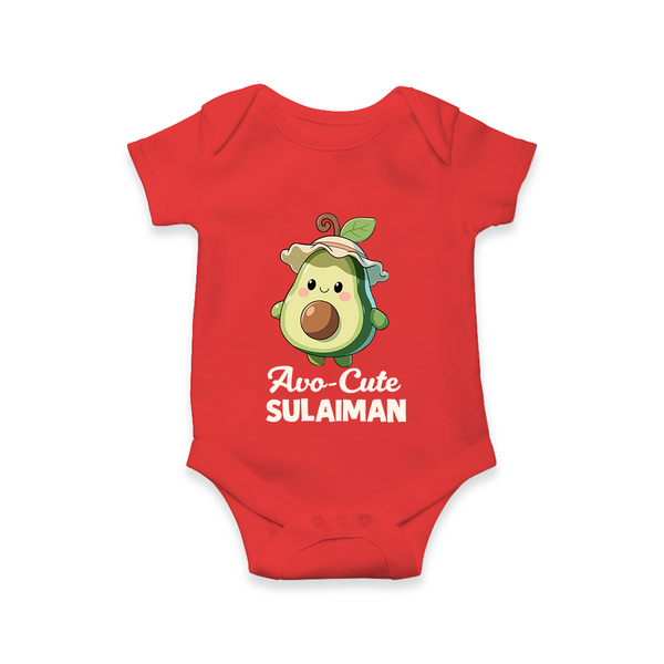 Avo-Cute Avocado Lover Romper - RED - New Born (Chest 14")
