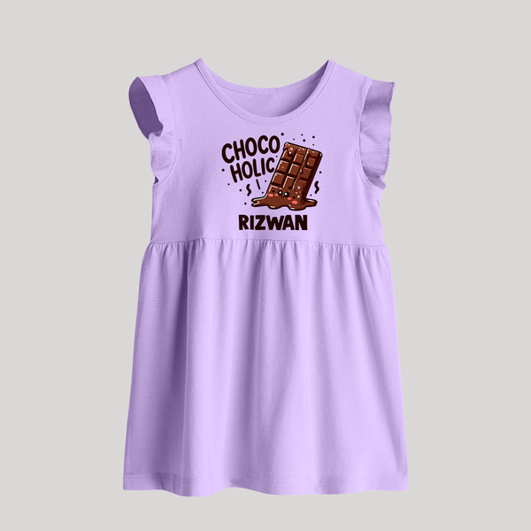 Choco Holic Chocolate Lover Baby Frock - LILAC - 0 - 3 Months Old (Chest 17")