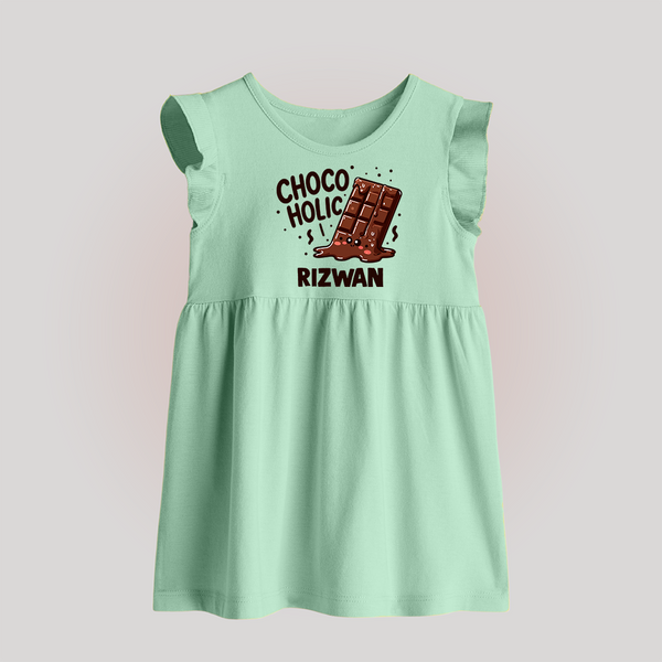 Choco Holic Chocolate Lover Baby Frock - MINT GREEN - 0 - 3 Months Old (Chest 17")