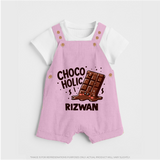 Choco Holic Chocolate Lover Dungaree - BABY PINK - 0 - 5 Months Old (Chest 18")