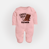 Choco Holic Chocolate Lover Full body suit - BABY PINK - New Born (Chest 7.5")
