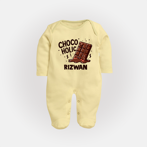 Choco Holic Chocolate Lover Full body suit - PASTEL YELLOW - New Born (Chest 7.5")