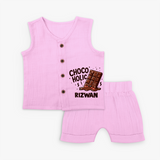 Choco Holic Chocolate Lover Jabla Set - BABY PINK - 0 - 3 Months Old (Chest 9.8")
