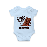 Choco Holic Chocolate Lover Romper - BABY BLUE - New Born (Chest 14")