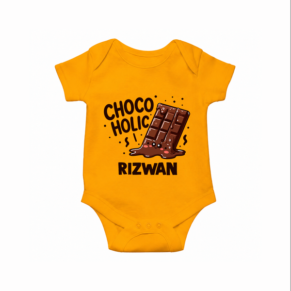 Choco Holic Chocolate Lover Romper - CHROME YELLOW - New Born (Chest 14")