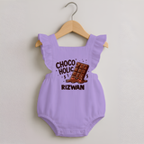 Choco Holic Chocolate Lover Romper Frock - LILAC - 0 - 3 Months Old (Chest 19")