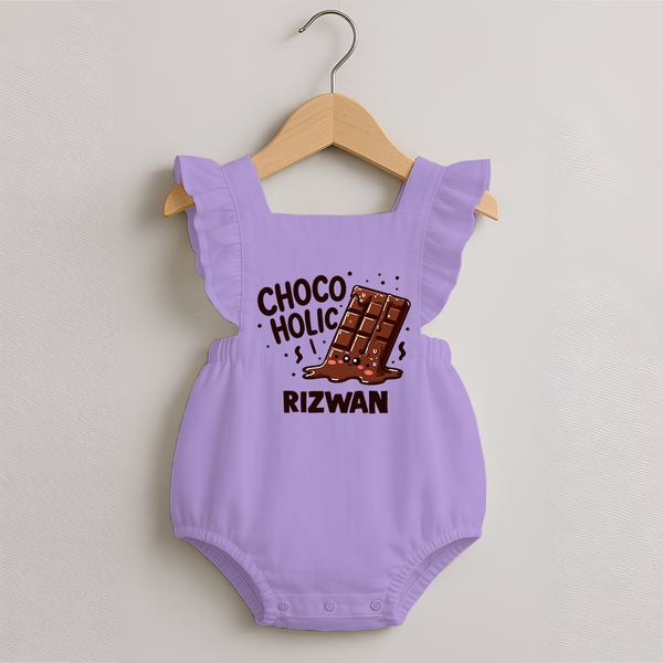 Choco Holic Chocolate Lover Romper Frock - LILAC - 0 - 3 Months Old (Chest 19")