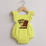 Choco Holic Chocolate Lover Romper Frock - PASTEL YELLOW - 0 - 3 Months Old (Chest 19")