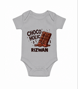 Choco Holic Chocolate Lover Romper - GREY - New Born (Chest 14")