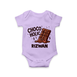 Choco Holic Chocolate Lover Romper - LILAC - New Born (Chest 14")