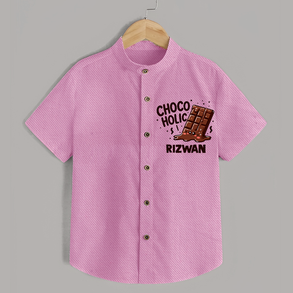 Choco Holic Chocolate Lover Shirt - BABY PINK - 0 - 6 Months Old (Chest 23")