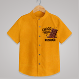 Choco Holic Chocolate Lover Shirt - CHROME YELLOW - 0 - 6 Months Old (Chest 23")