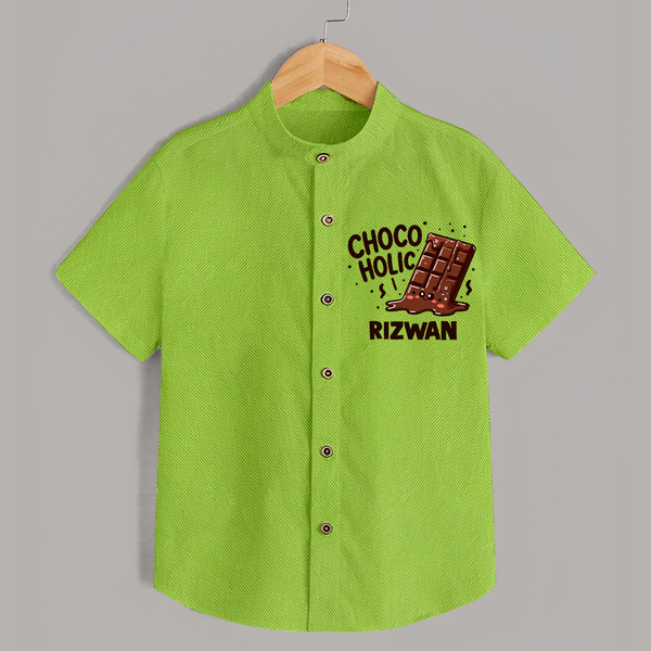 Choco Holic Chocolate Lover Shirt - LIME GREEN - 0 - 6 Months Old (Chest 23")
