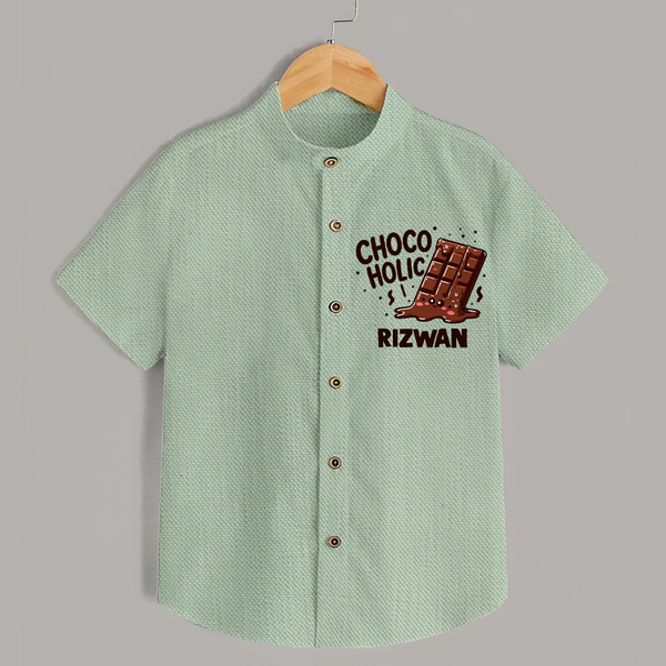 Choco Holic Chocolate Lover Shirt - MINT GREEN - 0 - 6 Months Old (Chest 23")
