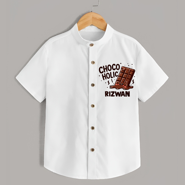 Choco Holic Chocolate Lover Shirt - WHITE - 0 - 6 Months Old (Chest 23")