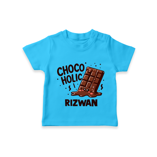 Choco Holic Chocolate Lover Tshirt - SKY BLUE - 0-5 Months Old (Chest 17")