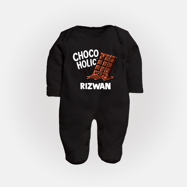 Choco Holic Chocolate Lover Full body suit - BLACK - New Born (Chest 7.5")